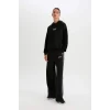 D2360 DeFactoFit Wide Leg Geniş Paça NBA Miami Heat Cepli Standart Boy Kalın Kumaş Eşofman Altı