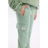 D2872 Kargo Cepli Beli Paçası Lastikli Jogger Eşofman Altı
