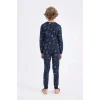 D2897 Desenli Uzun Kollu Pijama Takımı