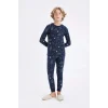 D2897 Desenli Uzun Kollu Pijama Takımı