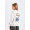 D2985 Looney Tunes Baskılı Relax Fit Bisiklet Yaka Sweatshirt