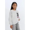 D3116 Disney Mickey & Minnie Relax Fit Bisiklet Yaka Sweatshirt