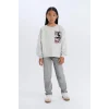 D3116 Disney Mickey & Minnie Relax Fit Bisiklet Yaka Sweatshirt
