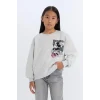 D3116 Disney Mickey & Minnie Relax Fit Bisiklet Yaka Sweatshirt