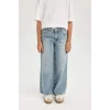 D3371 Wide Leg Jean Yırtık Detaylı Cepli Geniş Bol Paça Pantolon