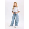 D3718 Wide Leg Kargo Cepli Jean Pantolon