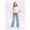 D3718 Wide Leg Kargo Cepli Jean Pantolon