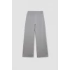 D3759 Wide Leg Cepli Basic Düz Geniş Bol Paça Gri Eşofman Altı
