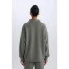 D3796 DeFactoFit Oversize Geniş Kalıp Dik Yaka Sporcu Sweatshirt