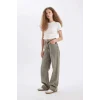 D4311 Straight Wide Yüksek Bel Uzun Jean Yıkamalı Pantolon