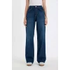 D4312 Straight Yüksek Bel Jean Yıkamalı Pantolon