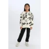 D4871 2li Takım Desenli Sweatshirt Eşofman Altı