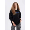 D4939 Oversize Fit Baskılı Kalın Kumaş Sweatshirt