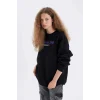 D4939 Oversize Fit Baskılı Kalın Kumaş Sweatshirt