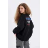 D4939 Oversize Fit Baskılı Kalın Kumaş Sweatshirt