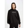 D5293 Oversize Fit Baskılı Kalın Sweat Shirt