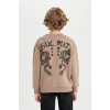 D5682 Oversize Fit Sırt Baskılı Sweatshirt