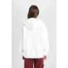 D5730 Oversize Fit Kapüşonlu Baskılı Sweatshirt