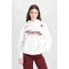 D5730 Oversize Fit Kapüşonlu Baskılı Sweatshirt