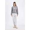 D5929 Regular Fit Baskılı İnce Sweatshirt