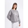 D5929 Regular Fit Baskılı İnce Sweatshirt