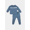 D6252 Erkek Bebek Baskılı Sweatshirt Eşofman Altı 2li Takım