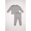 D6262 Erkek Bebek Baskılı İnce Sweatshirt Eşofman Altı 2li Takım