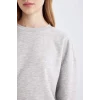 D6645 Basic Kalın Kumaş Basic Sweatshirt
