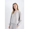 D6645 Basic Kalın Kumaş Basic Sweatshirt