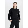 D6645 Basic Kalın Kumaş Basic Sweatshirt