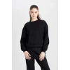 D6645 Basic Kalın Kumaş Basic Sweatshirt