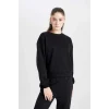 D6645 Basic Kalın Kumaş Basic Sweatshirt