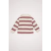 Defacto Kız Bebek Bebe Yaka İçi Yumuşak Tüylü Çizgili Sweatshirt D6676A524WN