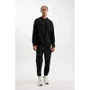 D6826 DeFactoFit Standart Fit Kapüşonlu Baskılı Sporcu Sweatshirt