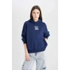 D6885 Coool Oversize Kapüşonlu Basic Sweatshirt