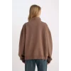 D7206 Oversize Fit Yarım Fermuarlı Sweatshirt