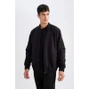 D7447 Su İtici Regular Fit Kolej Yaka Bomber Mont
