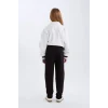 D8092 Kız Çocuk Beli Lastikli Baskılı Pamuklu Jogger Eşofman Altı
