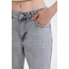 D8104 Straight Fit Yüksek Bel Bilek Boy Jean Yıkamalı Pantolon