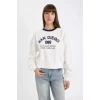 D8723 Boxy Fit Baskılı Kalın Casual Sweatshirt