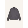 E0741 Oversize Geniş Kalıp Basic Düz Kanguru Cepli Fermuarlı Polo Yaka Sweatshirt