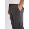 E0884 Jogger Regular Beli Bağcıklı Dokulu Kargo Cepli Pantolon
