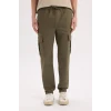 E0884 Jogger Regular Beli Bağcıklı Dokulu Kargo Cepli Pantolon