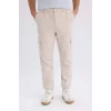 E1037 Jogger Gabardin Pantolon Beli Lastikli Kargo Cepli Lastikli Paça