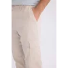 E1037 Jogger Gabardin Pantolon Beli Lastikli Kargo Cepli Lastikli Paça
