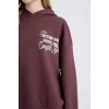 E1495 Coool Loose Fit Kapüşonlu Sırt Baskılı Kalın Sweatshirt