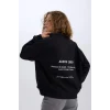 E1525 Oversize Geniş Kalıp Yarım Fermuarlı Sırt Baskılı Sweatshirt