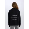 E1525 Oversize Geniş Kalıp Yarım Fermuarlı Sırt Baskılı Sweatshirt
