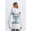 E1530 Coool Oversize Geniş Kalıp Slogan Baskılı Kalın Sweatshirt Kumaşı Sweatshirt