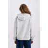 E3658 Oversize Geniş Kalıp Kapüşonlu Baskılı Kalın Sweatshirt Kumaşı Sweatshirt